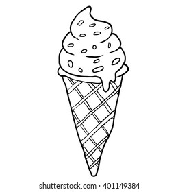 Black White Ice Cream Cartoon Images Stock Photos Vectors Shutterstock