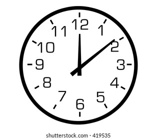 Black White Illustration Analogue Clock Stock Illustration 419535 ...