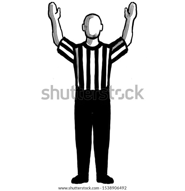 Black White Illustration Basketball Referee Official Stock Illustration ...