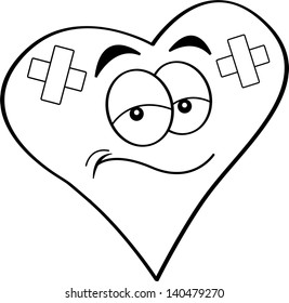 Black White Illustration Heart Bandages Stock Illustration 140479270 ...