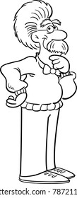 Black White Illustration Scientist Thinking Stock Illustration Black White Illustration Scientist Thinking Stock Illustration