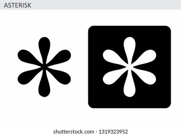 Black And White Illustrations Of The Asterisk Symbol