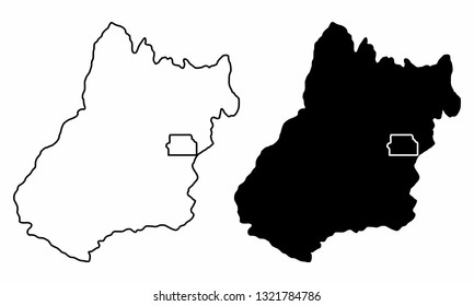 Black White Maps Goias State Brazil Stock Illustration 1321784786 ...