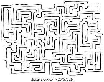 Black White Maze Pattern Isolated On Stock Illustration 224572324 ...