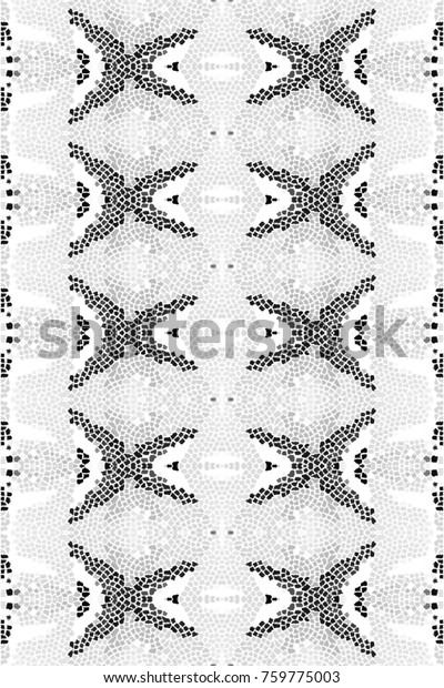 Black White Mosaic Pattern Textile Backgrounds Stock Illustration