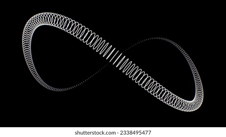 Black And White Optical Illusion Infinity Symbol Shape Twists Moving 3D Rendering - Abstract Background Texture