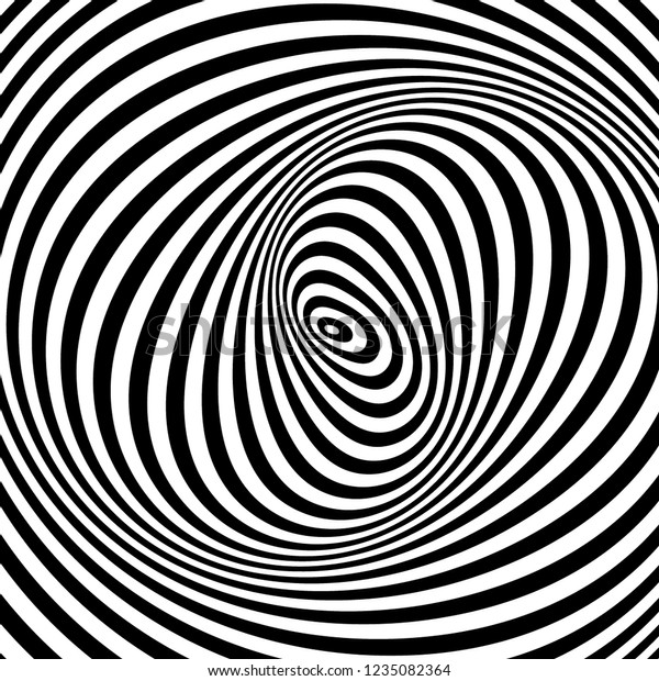 Black White Optical Illusion Pattern Stock Illustration 1235082364