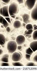 Black And White Particle Cell Photosphere Background Image