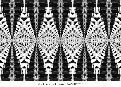 Ikat Border Design Black White Vector: เวกเตอร์สต็อก (ปลอดค่าลิขสิทธิ์