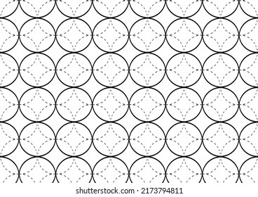 Black And White Pattern, Geometric Shapes. Apply To Fabric Patterns, Paper, Printed Matter, Tiles, Curtains.