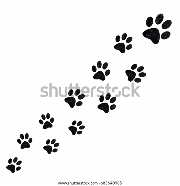 Black White Paws Dog On White Stock Illustration 683640985 | Shutterstock