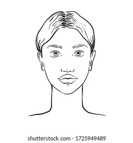 Black White Portrait Face Chart Stock Illustration 1725949489 ...