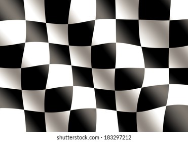 Black and White Racing Flag Waving