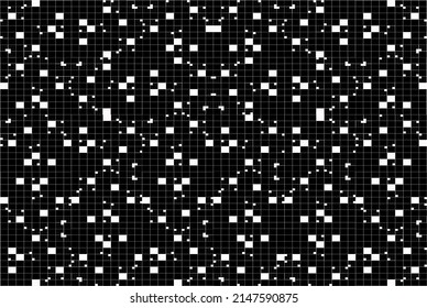 Black and white random tile patterns