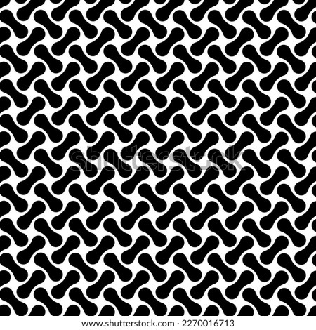 Black And White -  Retro Patterned - 60s 70s Two Tone Tile Pattern