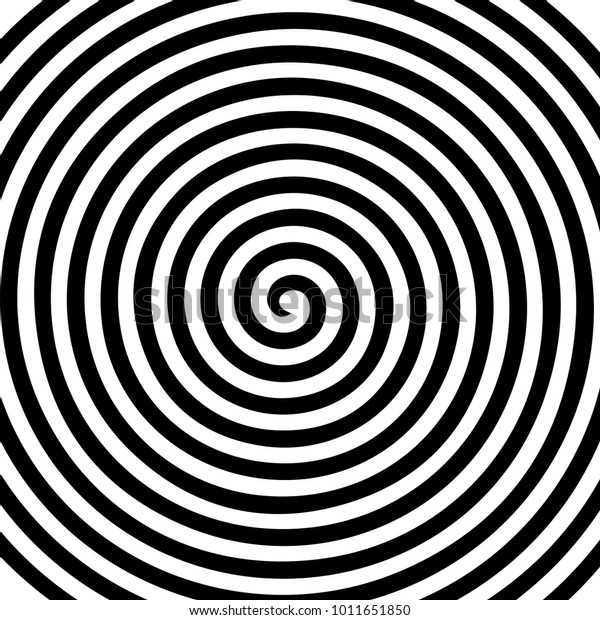 Black White Round Abstract Vortex Hypnotic Stock Illustration ...