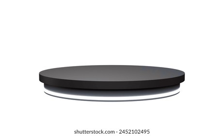a black and white round object on a white surface