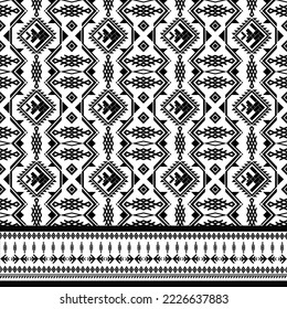 Black and white seamless pattern, fish  Thai style cute but cool Use for all type of clothe apparels, also on book cover wallpaper and so on.