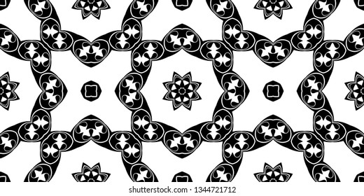 Black and white seamless pattern with simple geometric ornate for brand, product, gift or card background