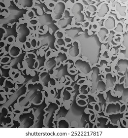 black and white shadows with layers, Future graphic geometric design. Geometry texture futuristic decoration