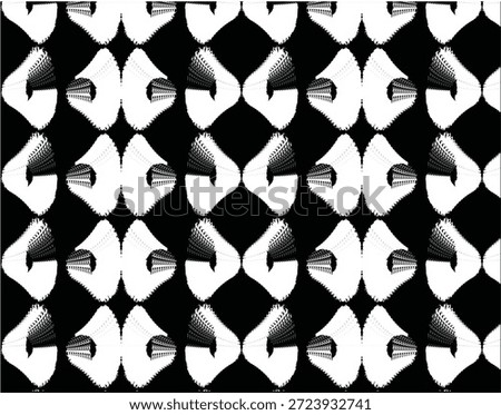 Black and white shape art repeat icon design 