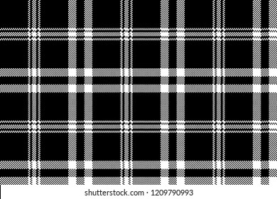 Black White Simple Check Plaid Seamless Pattern. 