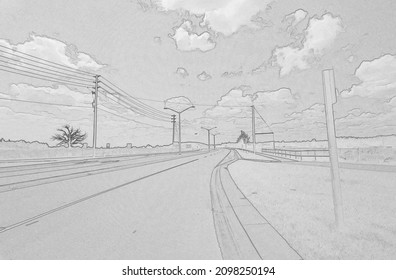1,784 Car Country Road Sketch Images, Stock Photos & Vectors | Shutterstock