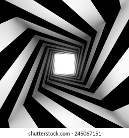 Black And White Square Spiral