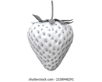 Black And White Strawberry - 3D Illustration