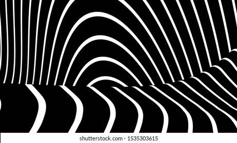 Black White Strip Curve Line Illusion Stock Illustration 1535303615 