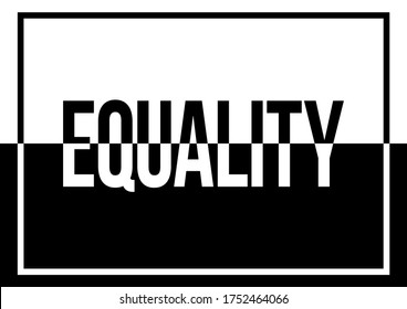 A Black And White Text Illustration About Equality And Togetherness Against Discrimination And Racial Prejudice