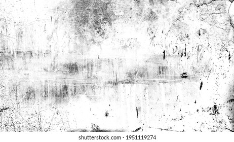 Black And White Texture Of Scratches, Chips, Scuffs, Dirt On Old Aged Surface . Old Film Effect Overlays For Space Or Text. Stock Illustration.