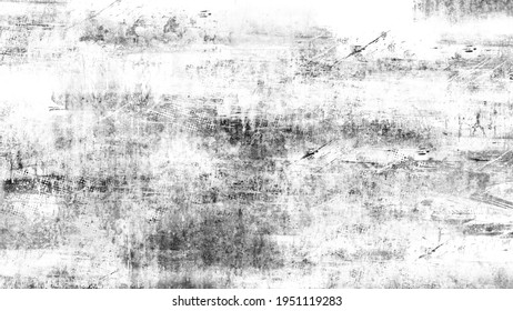 Black And White Texture Of Scratches, Chips, Scuffs, Dirt On Old Aged Surface . Old Film Effect Overlays For Space Or Text. Stock Illustration.