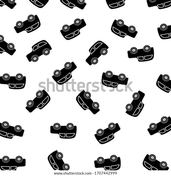 Black and white theme, Black car pattern with white
background. 