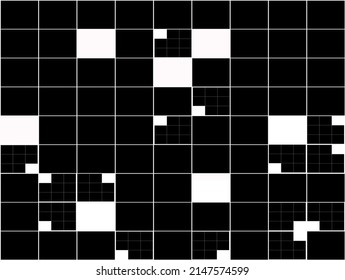 Black and White tile pattern in rectangulars