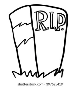 Black White Tombstone Cartoon Stock Illustration 397625419 | Shutterstock