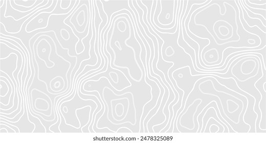 Black and white Topographic map like abstract backdrop. Fractal lines, organic pattern print, Seamless earth line, Wavy lines shaped like the contours of the land, geographic grid map, mountain, area.