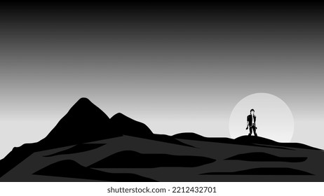 Black And White Walk On The Moon 