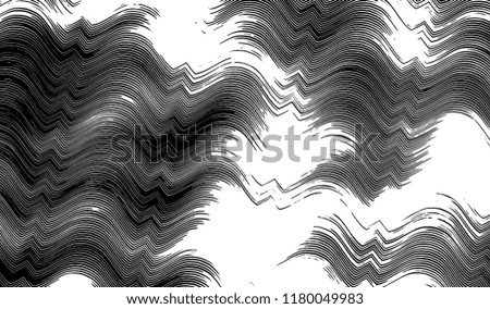 Black and white wavy striped pattern for backgrounds and design