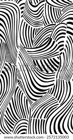 black and white zebra pattern, vector and seamless printed 