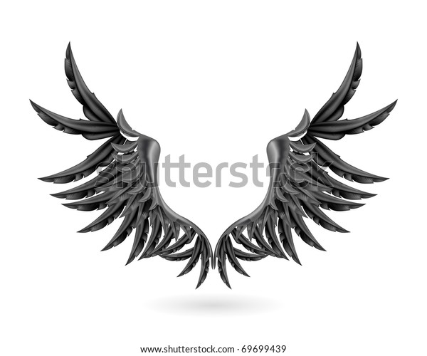 Black Wings Bitmap Copy Stock Illustration 69699439 | Shutterstock