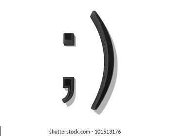 Black Wink Computer Icon On White.