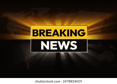 Black and Yellow Modern Breaking News Concept background with glowing lights. - Powered by Shutterstock