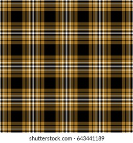 Black, Yellow And White Plaid Tissue Seamless Pattern