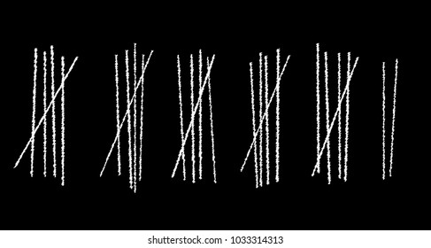 Blackboard With Several White Chalk Tally Marks