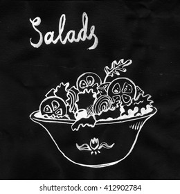 Blackboard style italian salad for restaurant menu