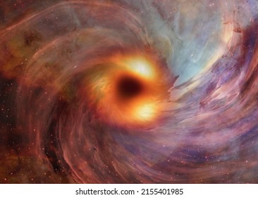 Blackhole 2022 Illustration Showing The Real Image Captured By The Event Horizon Telescope. With A Nasa Image Layered On Top Showing The Way It Turns. Milkyway Blackhole 