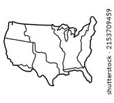 Blackline map of United States terrifies during westward Expansion