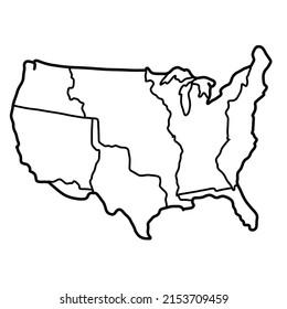 Blackline Map Of United States Terrifies During Westward Expansion