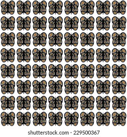 Black-Tan-White Extra Small Butterfly Pattern